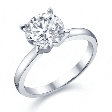 Women's 2Ct. Solitaire Round Brilliant Cubic Zirconia Sterling Silver 925 Wedding Engagement Ring