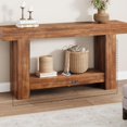 thumbnail image 4 of Long Console Table, 2-Tier Farmhouse Sofa Table Behind Couch, Rectangular Accent Console with Storage for Hallway Foyer Entrance, 4 of 8