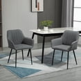 thumbnail image 2 of HOMCOM Ensemble de 2 Chaises de Salle à Manger, Chaises d'Appoint Rembourrées avec Pattes en Métal, 2 of 10