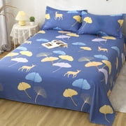 Double Bed Sheet Set | Large Size Bedding | 200x230cm Polyester Bed Linens for Home Bedroom Decor | Soft Breathable Printed Duvet Cover Alternative | Machine Washable