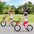 thumbnail image 4 of Costway 14 Inch Bicycle with Height Adjustable Handlebar & Seat Basket Bell Training Wheels Pink, 4 of 10