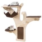 Gymax Wall-Mounted Tour de chat avec poteaux d'échafaudage de sisal de Perch Hammock & Coussins pour tapis