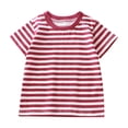 thumbnail image 1 of WRKEKC T-Shirts pour Garçons, Hauts d'Été pour Garçons, T-Shirts de Sport à Manches Courtes Décontractés d'Été pour Enfants à Col Rond à Rayures Imprimées, 1 of 5