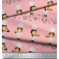 thumbnail image 3 of Soimoi Georgette Viscose Fabric Cook Girl Print Fabric by the Yard 42 Inch Wide, 3 of 3