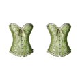 thumbnail image 4 of Goriertaly Corset Bustier Lingerie Moulant Élégant pour Femme en Dentelle avec Armatures, Vert, TG, Ensemble de 2, 4 of 6