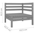 thumbnail image 5 of vidaXL Garden Corner Sofa Grey Solid Wood Pine, 5 of 5