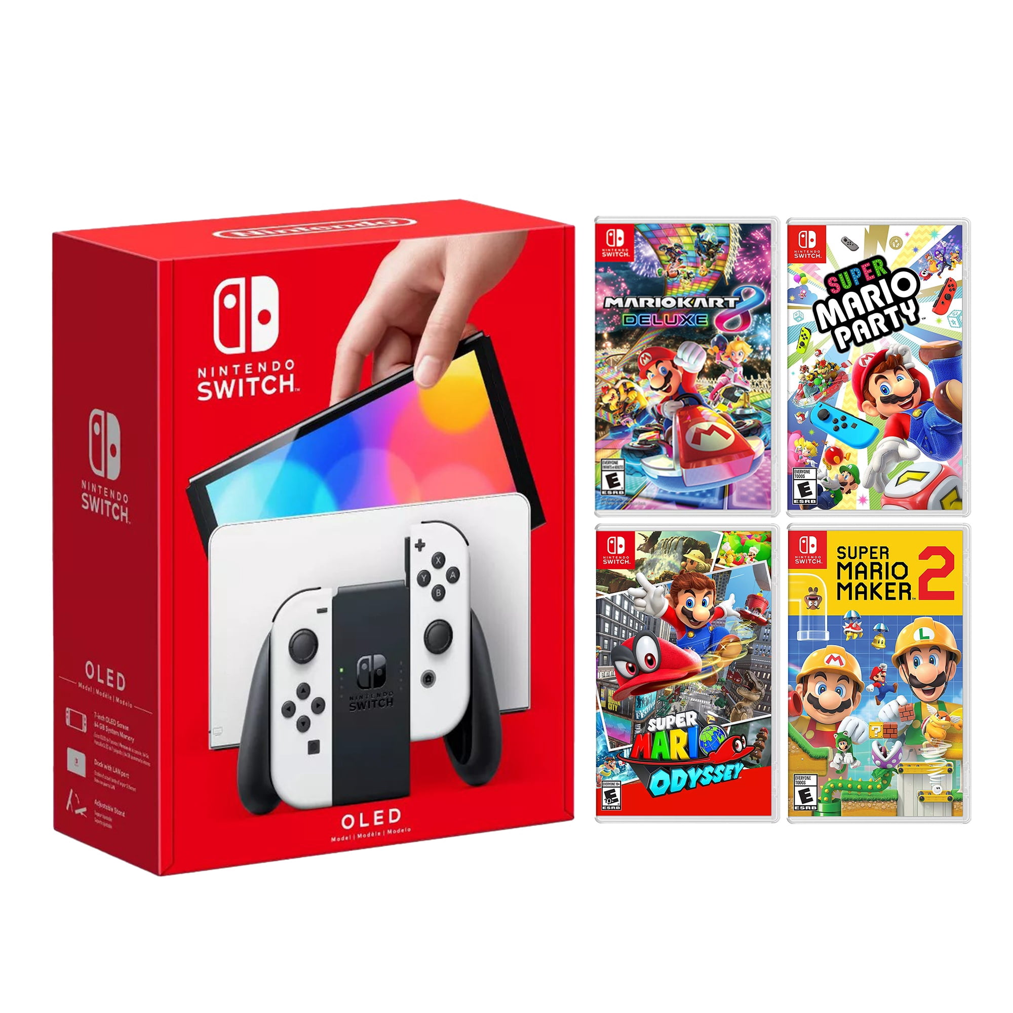 2021 New Nintendo Switch OLED Model White Joy Con 64GB Console HD