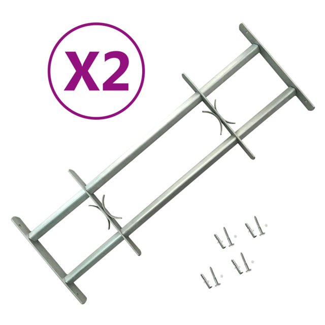 vidaXL Grilles de Sécurité Réglables pour Fenêtres 2 Pcs 700-1050 mm