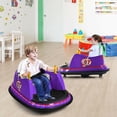 thumbnail image 3 of Gymax 6V Kids Ride On Bumper Car Vehicle 360° Spin Race Toy w/ Remote Control Purple, 3 of 10