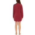 thumbnail image 3 of INSPIRE CHIC Chemise de Nuit à Manches Longues pour Femme, Col à Revers Cranté, Boutonnée, TP Rouge, 3 of 6