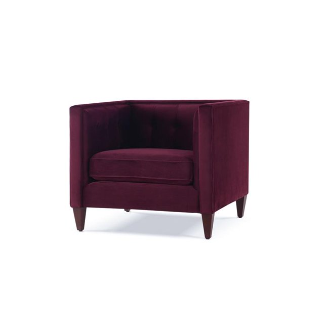 Jack Tufted Tuxedo Accent Arm Chair Burgundy