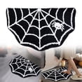 thumbnail image 1 of HUASHENG TRUEDAYS Halloween Decor Mat For Bathroom Gothic Cute Halloween Decoration Black White Half Circle Mat Non Slip Rug Bathroom Mat Plush Shower Rug, 1 of 5