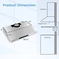 thumbnail image 3 of Costway 30" Under Cabinet Range Hood with 4 Fan Speed Adjustable LED Lights Time Setting Silver, 3 of 10