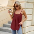 thumbnail image 4 of Zoeecloth Hauts pour Femmes Sans Manches Couleur Unie Col Rond Camisole Bretelles Spaghetti T-Shirts Été Mode Décontractée Gilet Ample S-TTG, 4 of 9