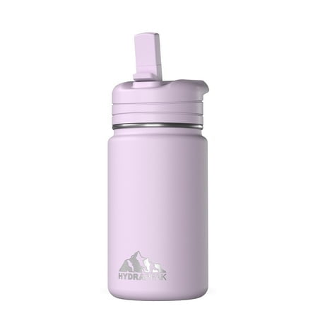 Hydrapeak Mini 14oz Water Bottle with Straw Lid, Insulated Water Bottle, Water Bottle Stainless Steel, Water Bottles (Blush)