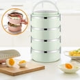 thumbnail image 1 of Chmadoxn Lunch Box, Bento Boxes Portable Lunch Box Circular Fresh-keeping Box Stainless Steel Insulated Student Office Worker Lunch Box Bento Boxes Bento Boxes, 1 of 6