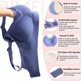 thumbnail image 4 of BIMEI Seamless Mastectomy Bra for Women Breast Prosthesis with Pockets Silky Smooth Bras Soft Daily Full Coverage Bralettes Bras with Removable Pads,Blue,2XL, 4 of 6