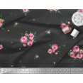 thumbnail image 2 of Soimoi Tissu en Coton Cambric Imprimé Feuilles & Roses au Mètre 56 Pouces de Large, 2 of 3