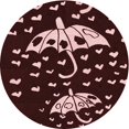 thumbnail image 1 of Ahgly Tapis Rond Lavable en Machine Intérieur Transitionnel Marron Chocolat, 5 Pieds Rond, 1 of 7