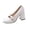 White, variant on Womens Mary Jane Shoes Bow Vintage Square Toe Dress Shoes Chunky Mid Heel Oxford Shoes Slip on Pumps White