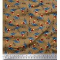 thumbnail image 1 of Soimoi Poly Georgette Fabric Text,Rugby Ball & Bird Cartoon Printed Craft Fabric by The Yard 52 Inch Wide, 1 of 3
