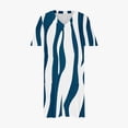thumbnail image 4 of Pisexur Robes d'Été pour Femmes Mode Imprimé Floral Robe Décontractée Ample Col en V Manches Courtes Robes T-Shirt Fluide Surdimensionnée Robe de Plage avec Poches Grande Taille Mi-Mollet L-5TG, 4 of 5