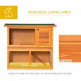 thumbnail image 4 of PawHut Wooden Rabbit Hutch Small Animal House Cage 2-Level w/ Run Backyard, 4 of 10