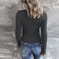 thumbnail image 4 of WILLBEST Womens Shirts Trendy 2025 Women Long Sleeve T Shirts Button Down Slim Fit Tops Neck Ribbed Knit Shirts, 4 of 6