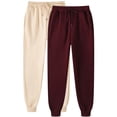 thumbnail image 1 of Pisexur 2PC Womens Sweatpants Solid Color Elastic High Waist Yoga Pants Casual Baggy Drawstring Workout Jogging Pants Oversized Straight Leg Sweatpants Plus Size Sweatpants with Pockets S-3XL, 1 of 2