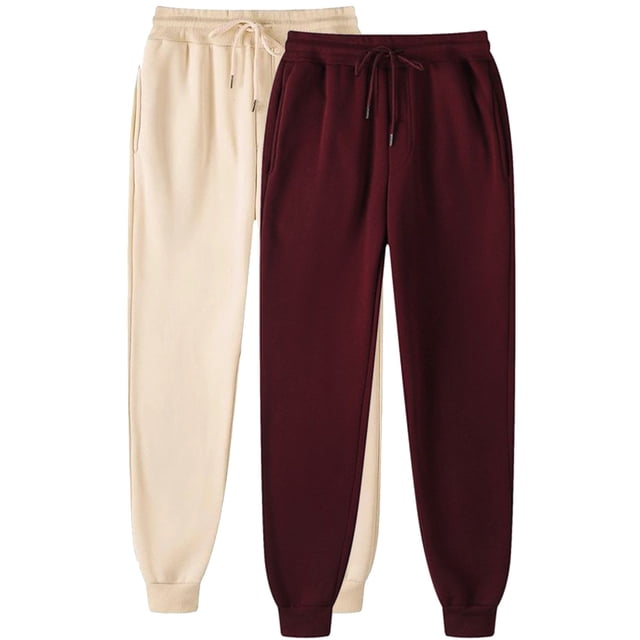 Pisexur 2PC Womens Sweatpants Solid Color Elastic High Waist Yoga Pants Casual Baggy Drawstring Workout Jogging Pants Oversized Straight Leg Sweatpants Plus Size Sweatpants with Pockets S-3XL