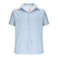 thumbnail image 3 of Besolor Men's Short Sleeve Dress Shirts Summer Casual Button down Shirts Solid Color Wedding Business Tops, 3 of 4