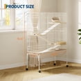 thumbnail image 2 of QinaQin 55 Inch Small Animal Cage, 4 Tier Rolling Habitat with Ramps, Bottle and Bowl for Chinchillas, Ferrets and Rabbits, 2 of 9