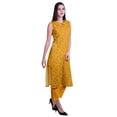 thumbnail image 3 of Moomaya Kurta Sans Manches à Col Peter Pan avec Pantalon Ensemble Ethnique 2 Pcs pour Femmes, 3 of 6