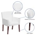 thumbnail image 2 of White Leather Executive Side Reception Chair with Mahogany Legs, 2 of 9