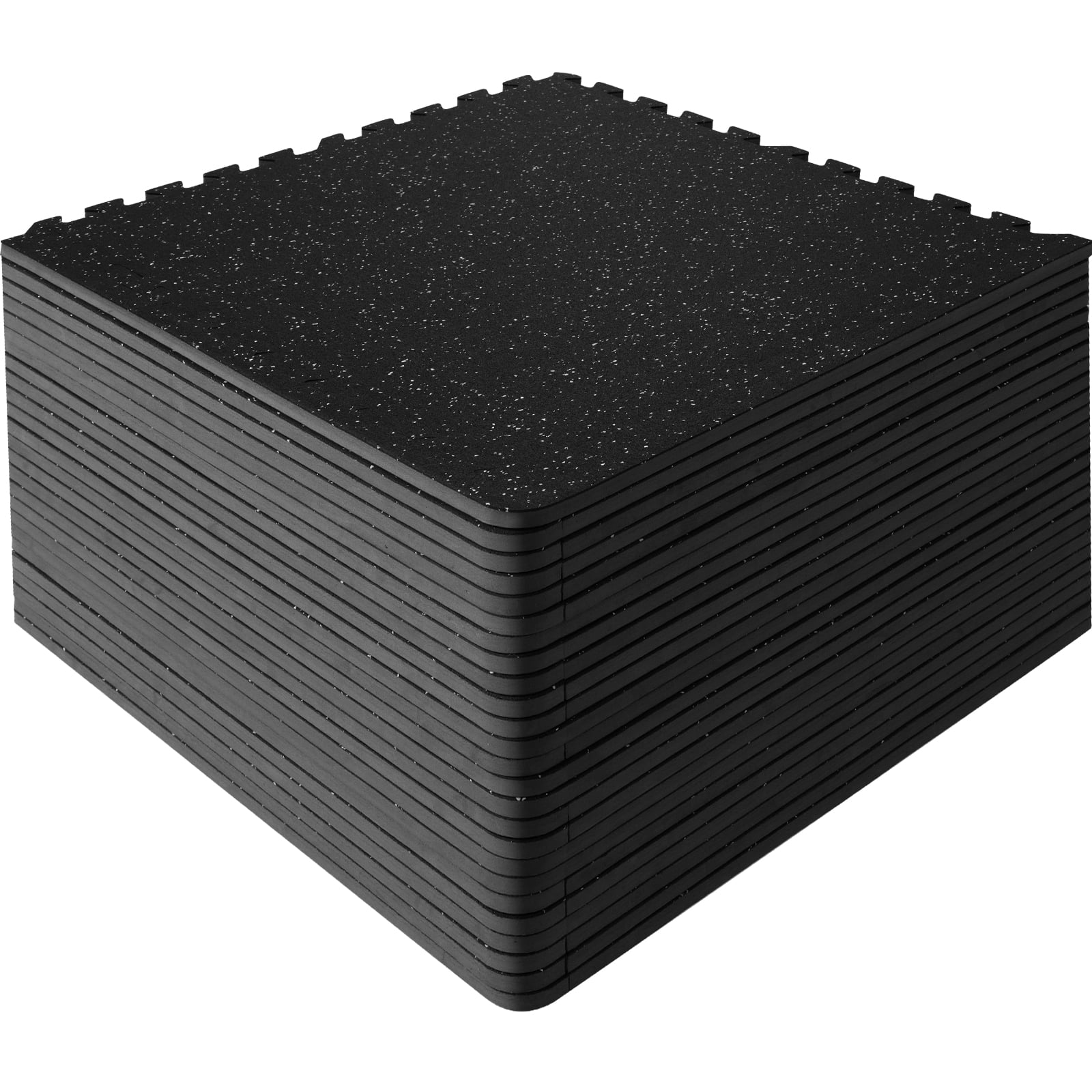 KFFKFF 25 PCS 1/2 inch Thick Gym Floor Mats, 24" x 24" EVA Foam & Rubber Top Interlocking Workout Floor Mats with 100 sq.ft Coverage, Waterproof Exercise Puzzle Flooring for Gym, Home, Garage, Baseme