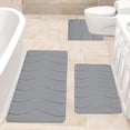 thumbnail image 4 of Amzcrzy Carpets Suits Foam Bath Mat 3 Set Bathroom Rugs for 3 Pcs Toilet Mats Universal Soft Comfortable Water Absorption Non-Slip Thick Machine Washable Easier To Dry Dark Bathroom Rugs, 4 of 7