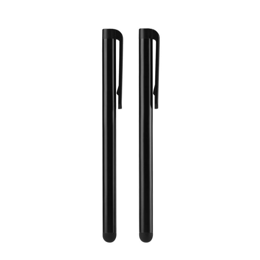 onn Rubber Tipped Stylus Pen Set for Touchscreen Devices, Black, 2 Pack
