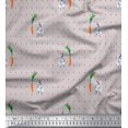 thumbnail image 1 of Soimoi Cotton Duck Fabric Carrot & Rabbit Dots Print Sewing Fabric Yard 42 Inch Wide, 1 of 5