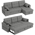 thumbnail image 1 of HOMCOM Sofa Bed, Pull Out Sleeper Couch with USB Ports, Chaise Storage, 1 of 10