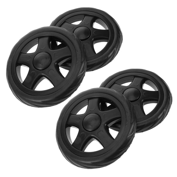 WHAMVOX 4Pcs Black Plastic Shopping Cart Wheels for Supermarket Use Replacement 15.5X15.5X1in