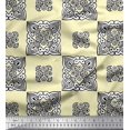 thumbnail image 1 of Soimoi Cotton Duck Fabric Floral Block Printed Craft Fabric by The Yard 56 Inch Wide, 1 of 3