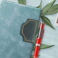 thumbnail image 1 of Magnetic Bookmark Leather Clip With Multifunction Pen Holder Green Color Material Pu Leather Reading Accessory Retro Design Green, 1 of 5