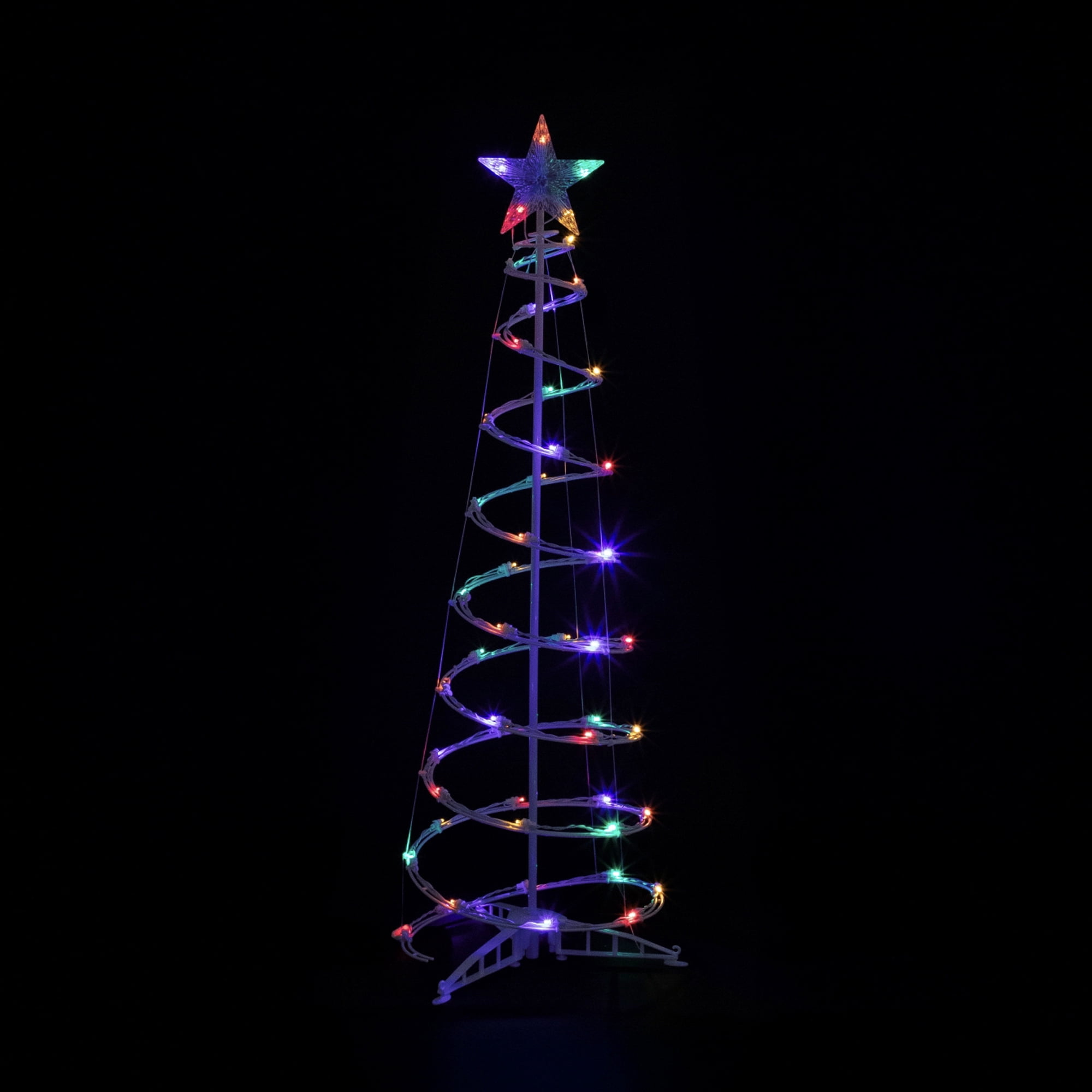 Northlight Arbre de Noël Extérieur en Spirale à DEL - 4 Pieds - Lumières Multiples