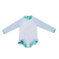 thumbnail image 3 of Kids Girls Rash Guard Bathing Suits Floral Printing Sun Protection Long Sleeve Bathing Suit for Teens 9-10 Years, 3 of 6