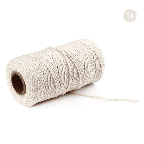 Cagogo under $5 Macrame Cord Rope, 100m Twisted Cotton Rope, 2mm Macrame Craft String, DIY Jewelry Making Cord, Natural Yarn Rope for Crafts, Home Decoration Knitting Rope