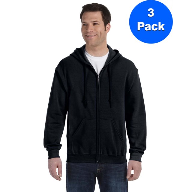 Gildan Sweat à Capuche à Fermeture à Glissière Intégral 50/50 pour Hommes - G186 (Lot de 3)
