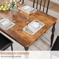 thumbnail image 3 of 71" Dining Table for 4-8, Farmhouse Rectangular dinner Table with Sturdy Metal Legs Scratch Water Resistant 30mm Thick Tabletop, Rustic Kitchen Dining Room Table (Only Table), Retro Black, 3 of 8