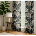 thumbnail image 4 of Vargottam Cotton Curtains for Windows - 3-in-1 Rod Pocket/Back Tab Short Window Drapes - Light Filtering Cotton Panels - Set of 2, 52"x63" - Botanical Pattern (Green), 4 of 8