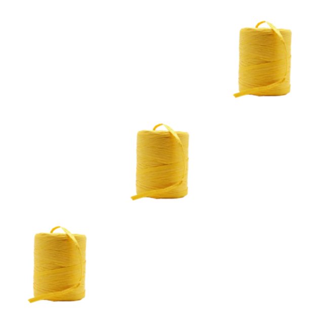 Thinsony Natural Paper Ribbon For Wonderful DIY Projects Creative Easy To Wide Application Solid Crochet Yarn yellow 3Set