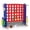 Red & Navy, variant on Costway Giant 4-in-a-Row Game Set with Ring-toss, Basketball Hoop, Golf Club & Cup Holders Light Green + Orange